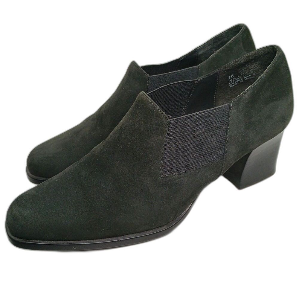 Aerosoles Shoes Heel A Copter Womens 7B Charcoal Gray Suede Leather Upper